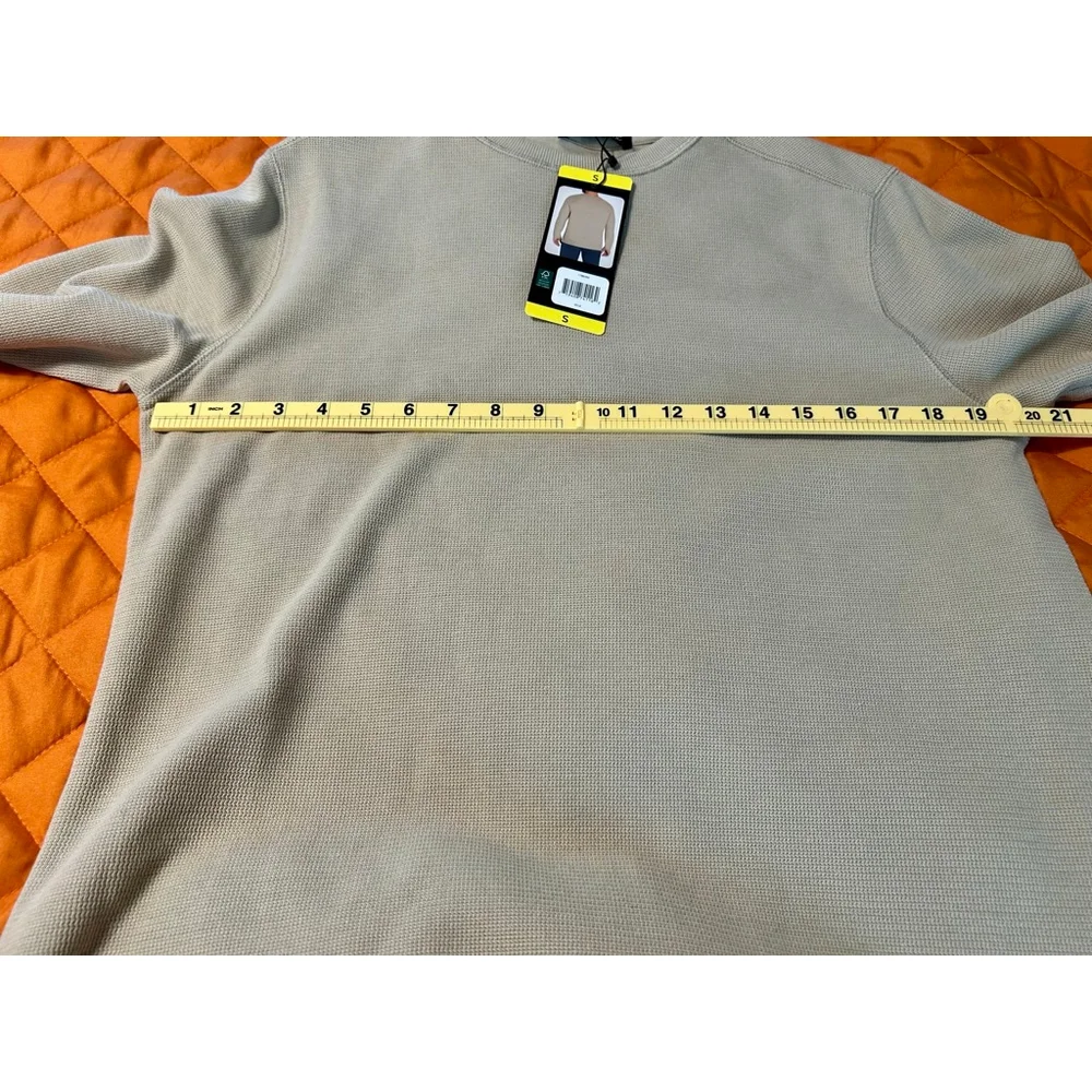 Banana Republic Men's Waffle Knit Long Sleeve Henley Crew Neck Shirt Size S Tan